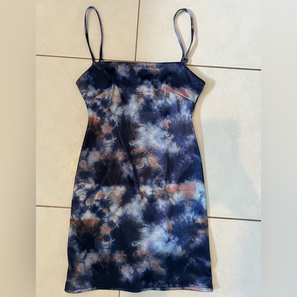 Urban Outfitters tiedyed mini dress satin
